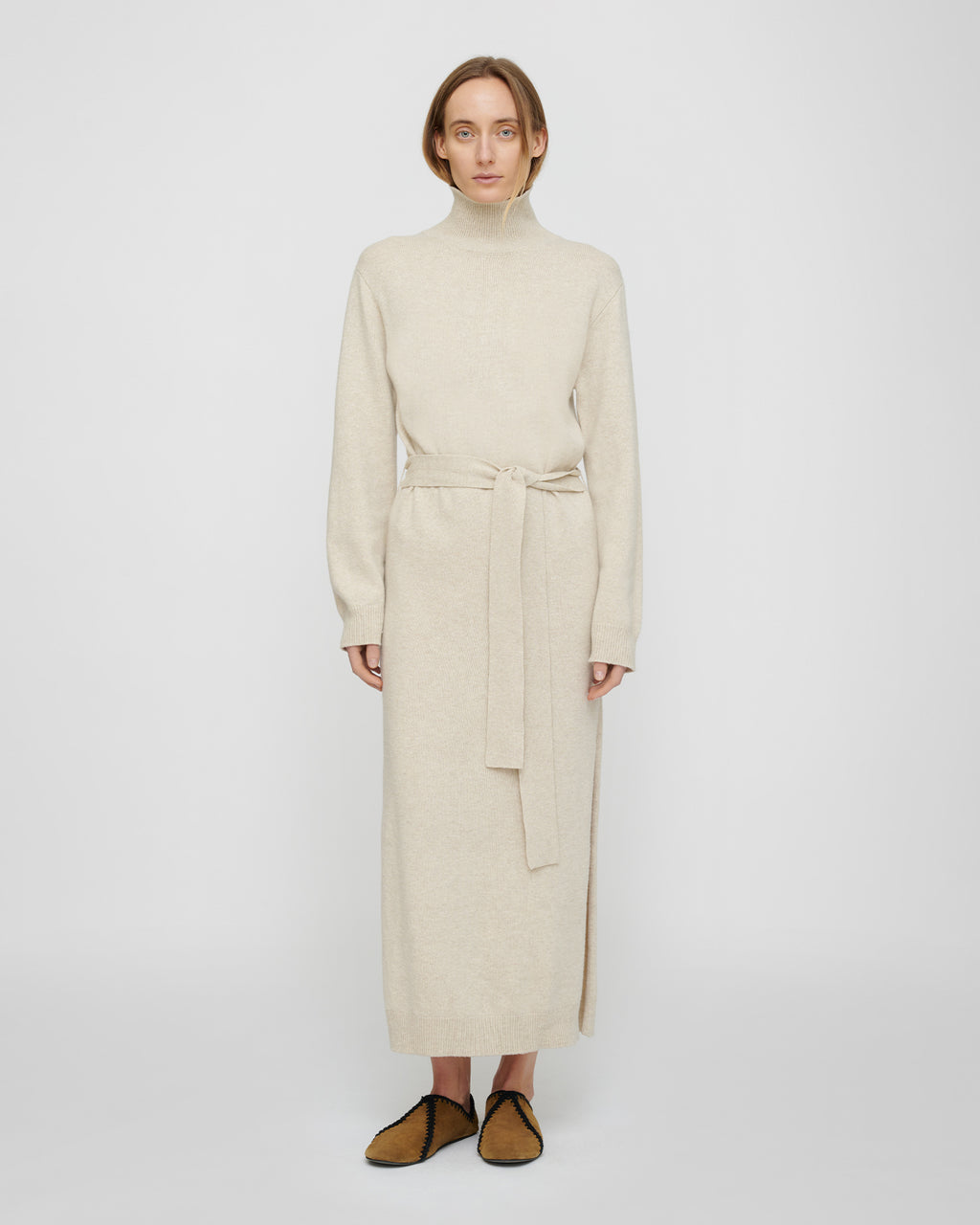 Canaan - Wool Cotton Blend Dress - Creme