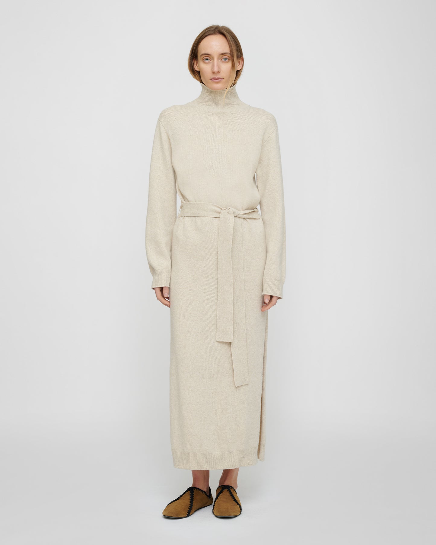 Canaan - Wool Cotton Blend Dress - Creme