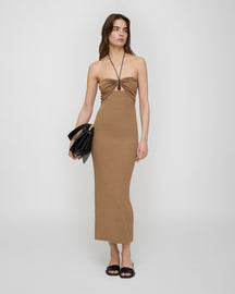 Nayana - Mesh Jersey Dress - Light Mocha