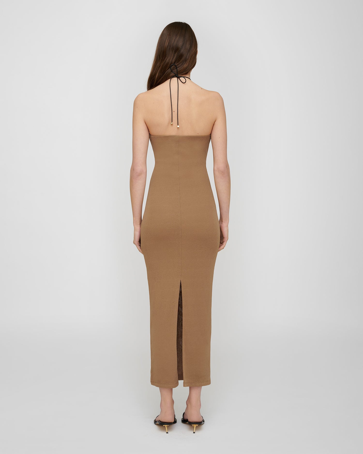 Nayana - Mesh Jersey Dress - Light Mocha