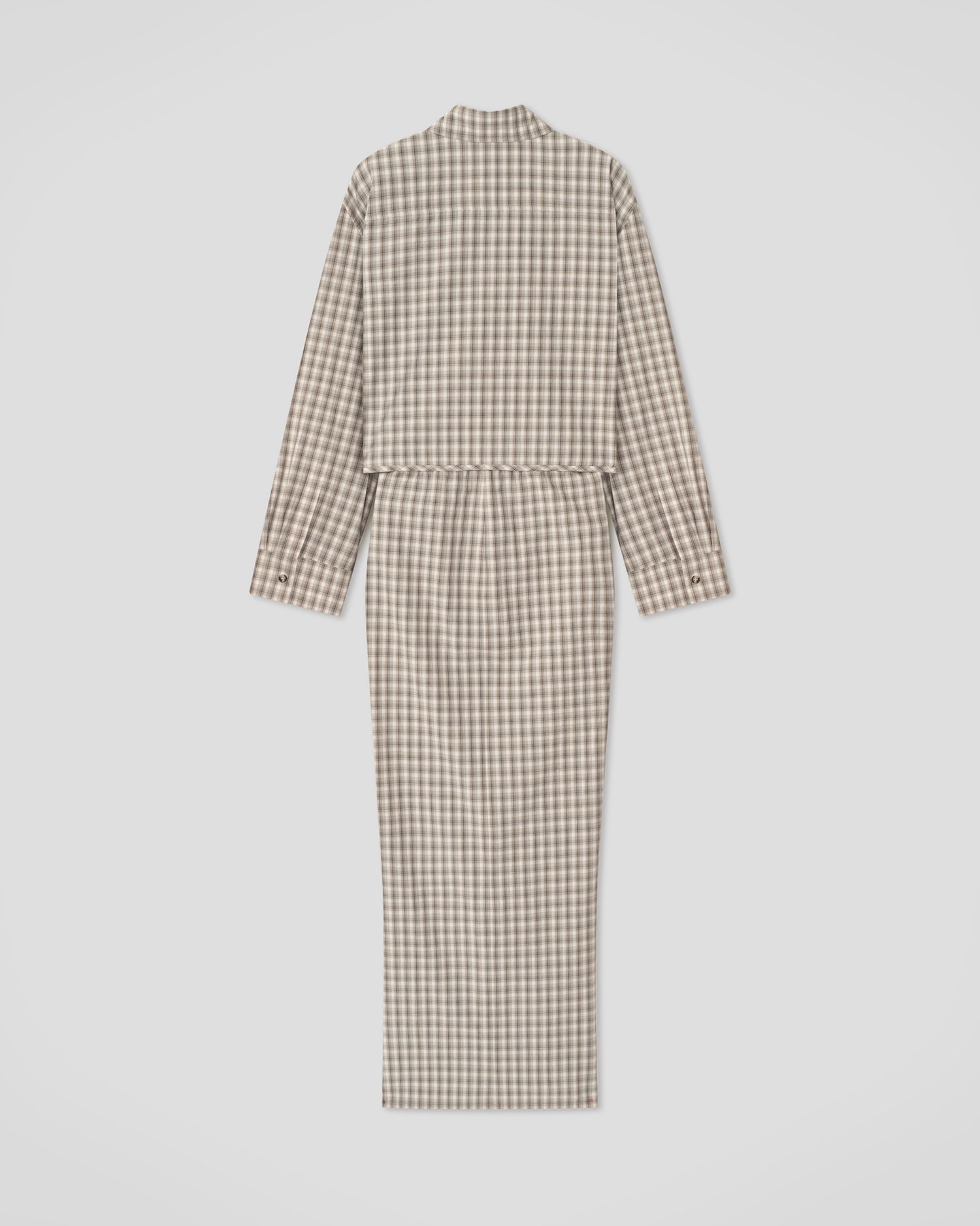 Usha - Checked Shirting Dress - Creme/Grey