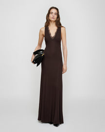 Ignia - Fluid Rib Dress - Dark Brown