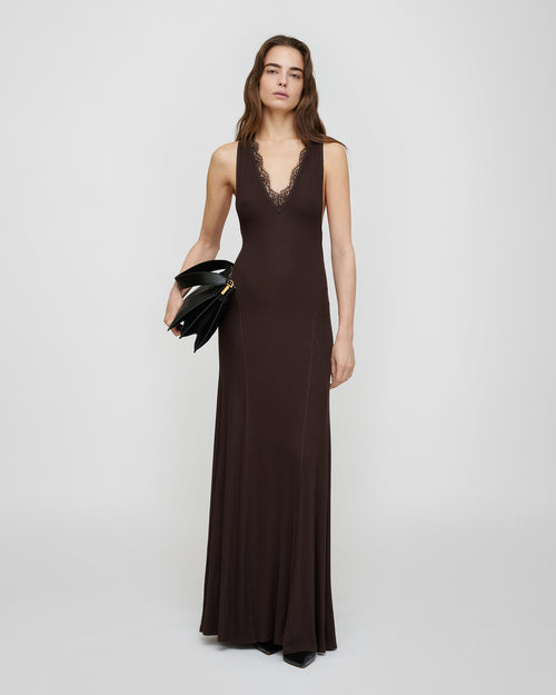 nanushka brown dress Ignia - Maxi Color:Chocolate Drizzle