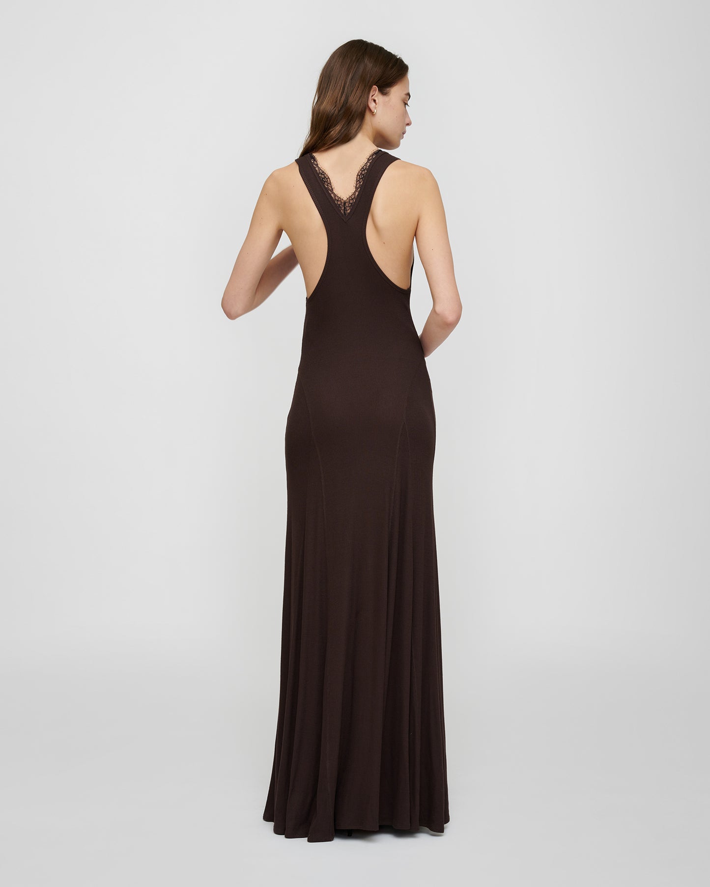 Ignia - Fluid Rib Dress - Dark Brown