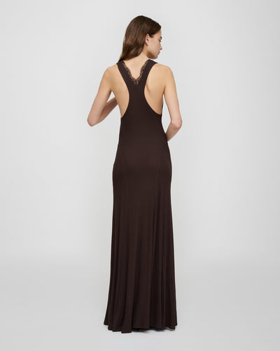 Ignia - Fluid Rib Dress - Dark Brown