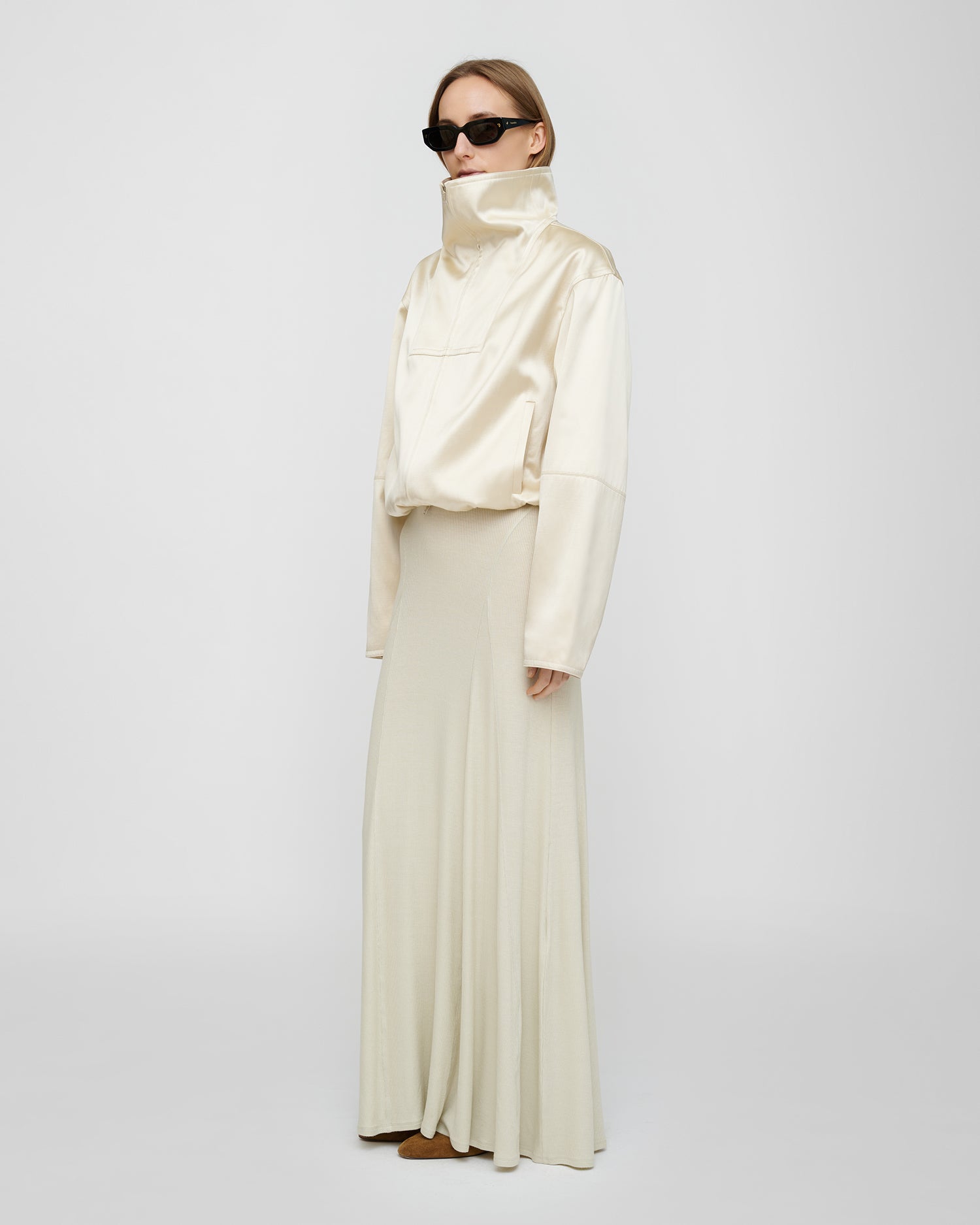 Alonza - Funnel neck jacket - Creme – Nanushka