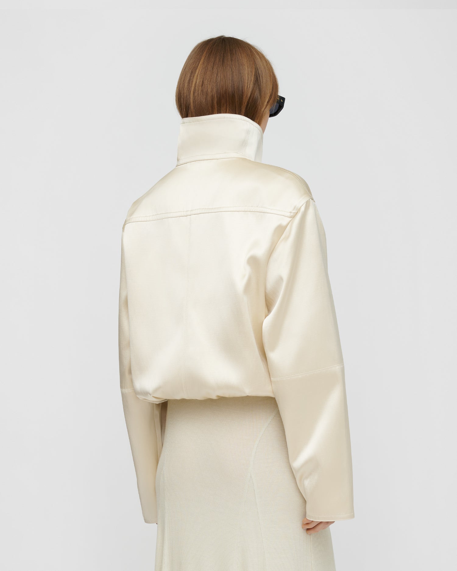 Alonza - Funnel neck jacket - Creme – Nanushka