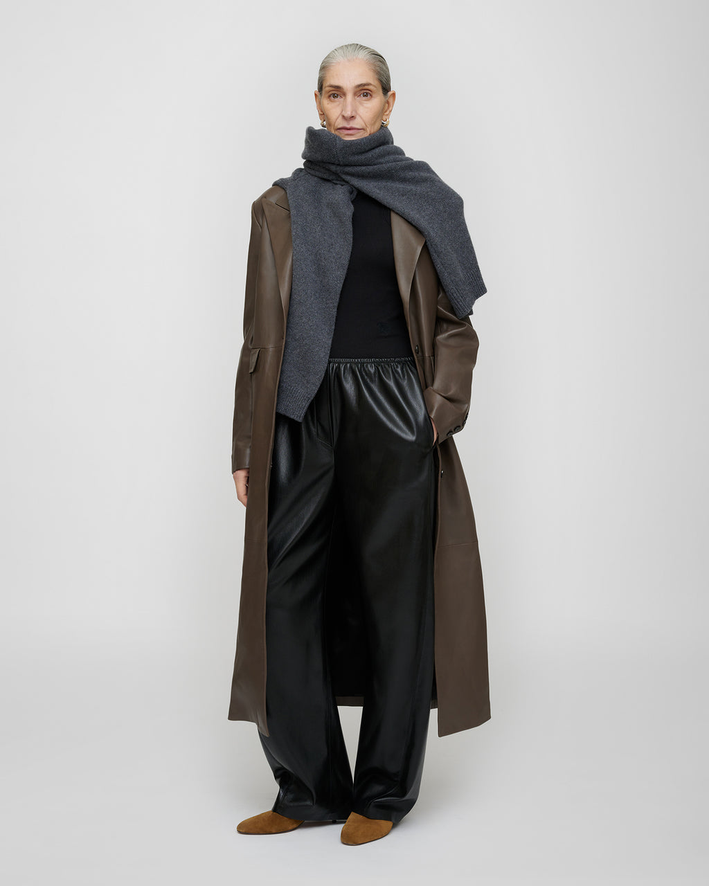 Inderjit - Leather Jacket - Dark Taupe