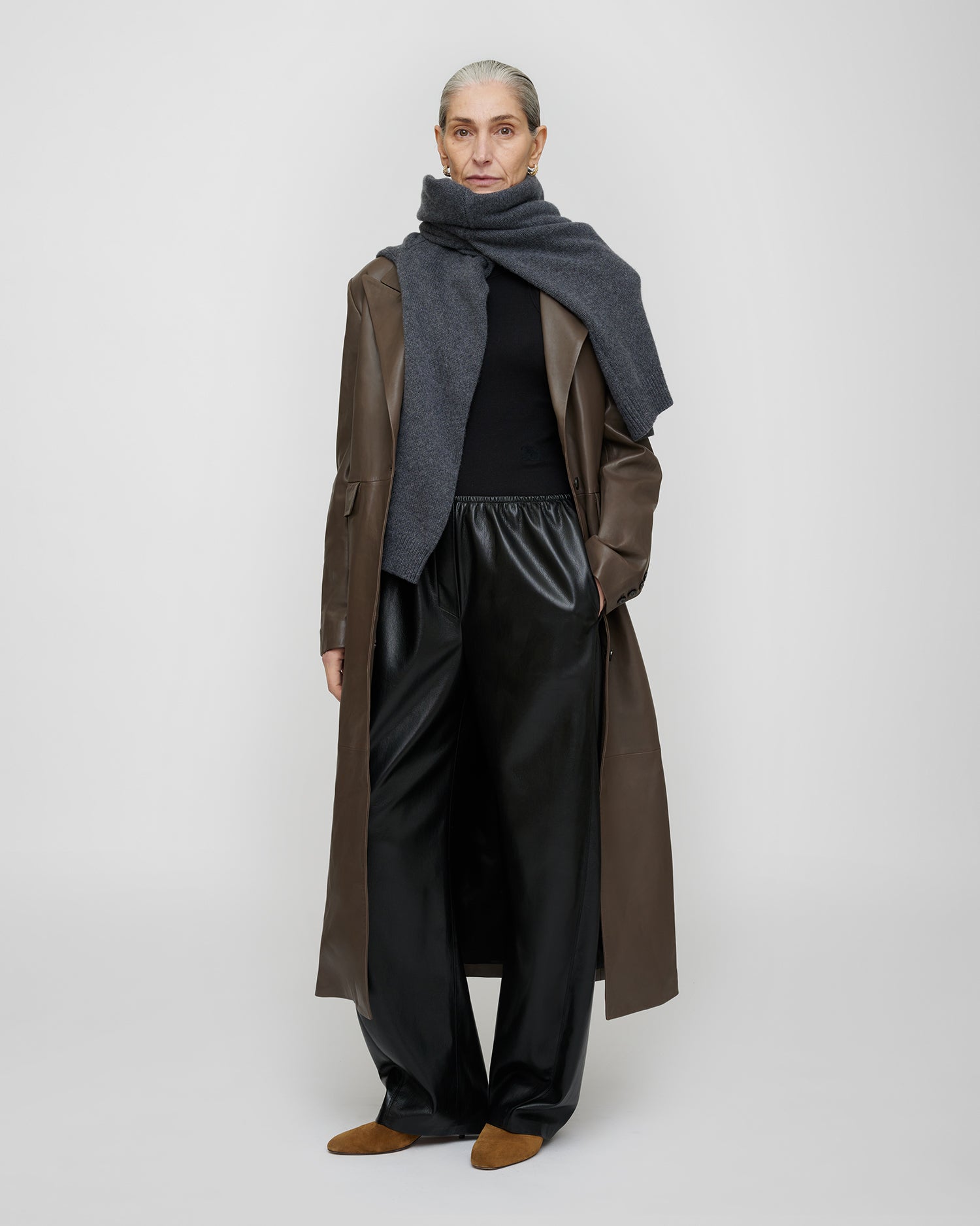 Inderjit - Leather Jacket - Dark Taupe