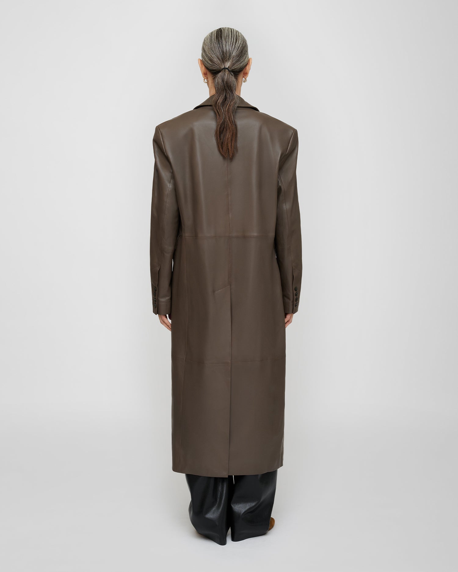 Inderjit - Leather Jacket - Dark Taupe