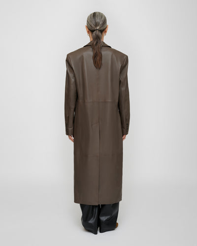 Inderjit - Leather Jacket - Dark Taupe