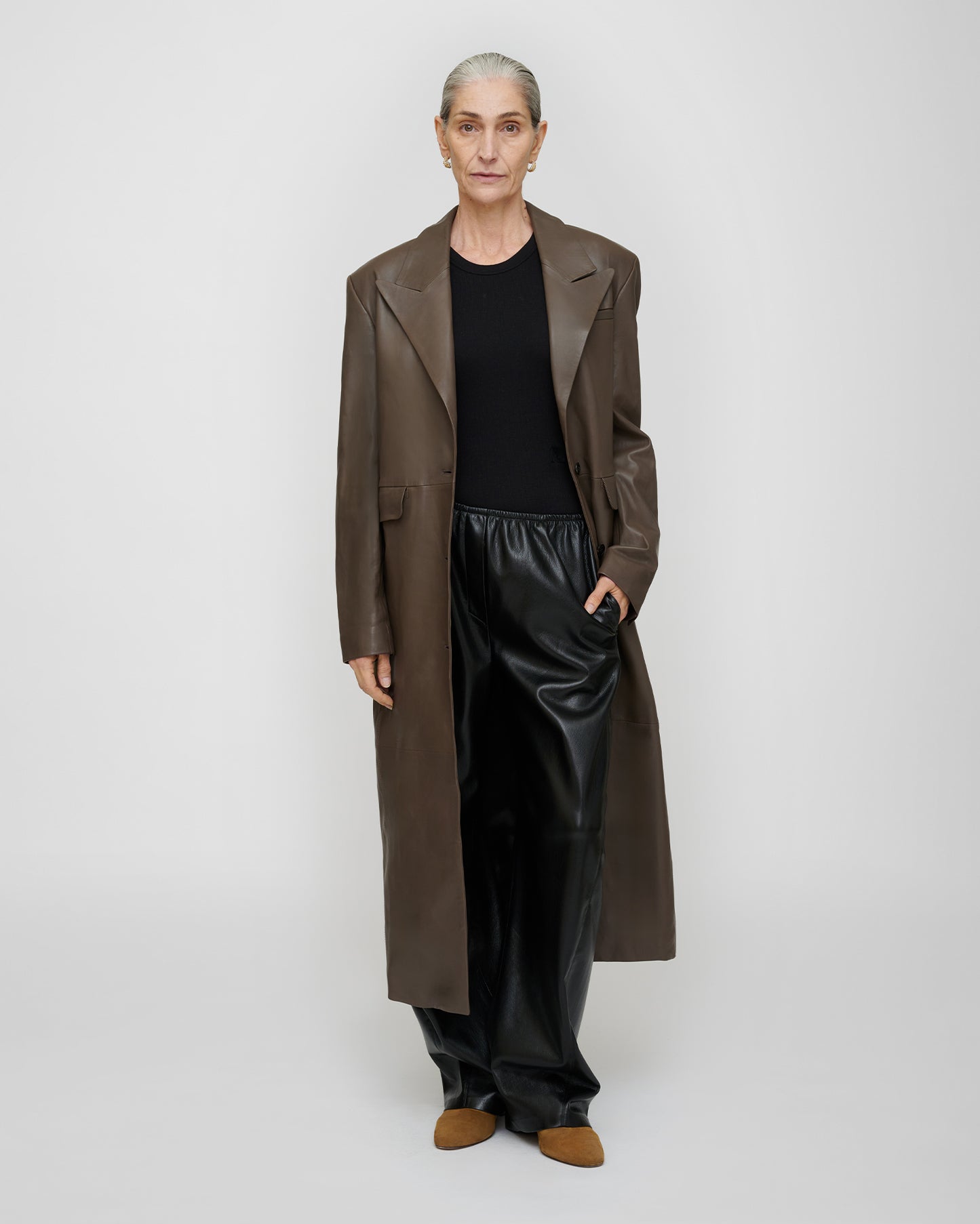 Inderjit - Leather Jacket - Dark Taupe