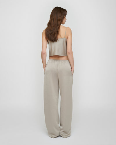 Zoela - Crisp Satin Pants - Silver