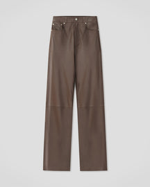 Martie - Leather Pants - Dark Taupe