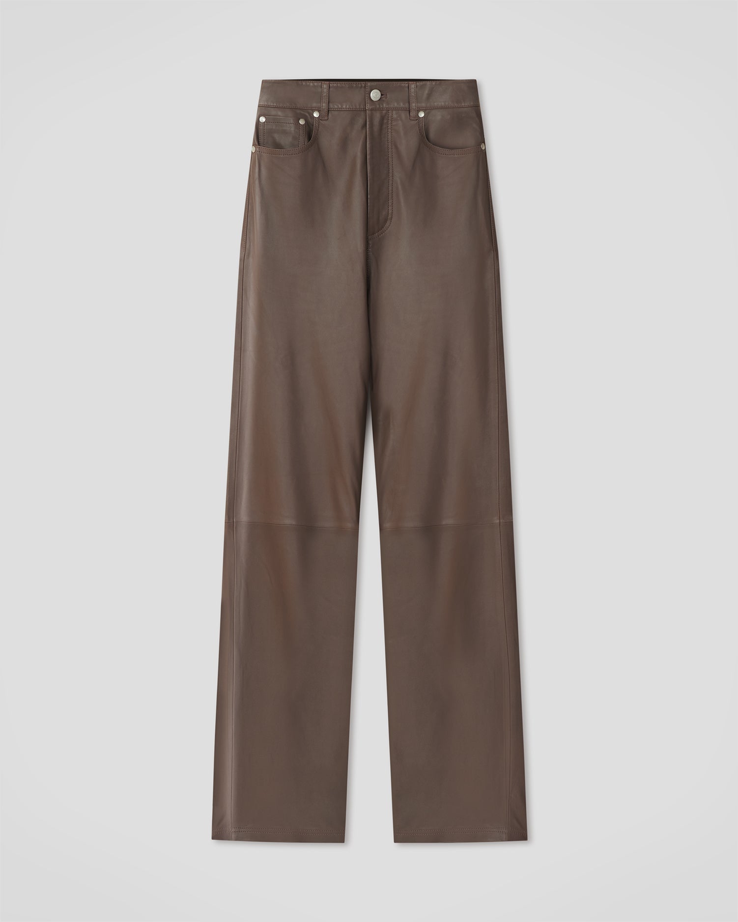 Martie - Leather Pants - Dark Taupe