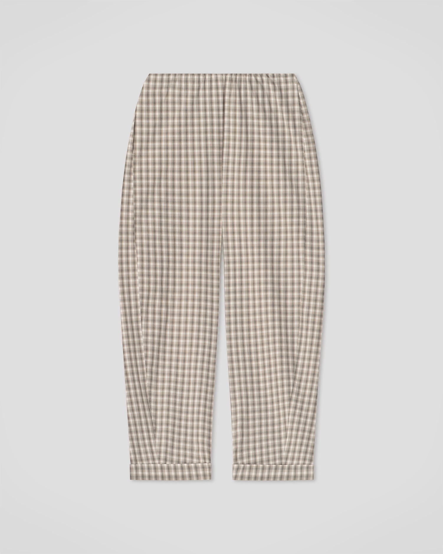 Yayoi - Checked Shirting Pants - Creme/Grey
