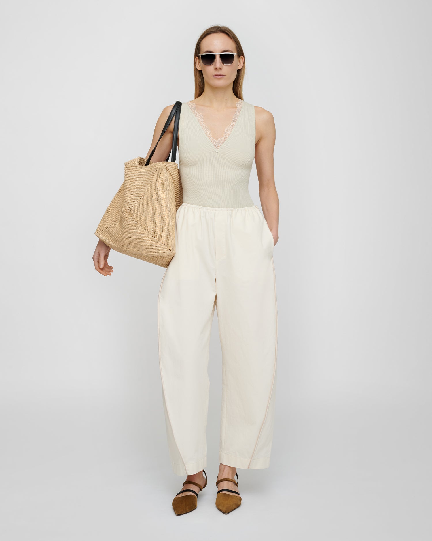 Oriana - Studio Cotton Pants - Creme
