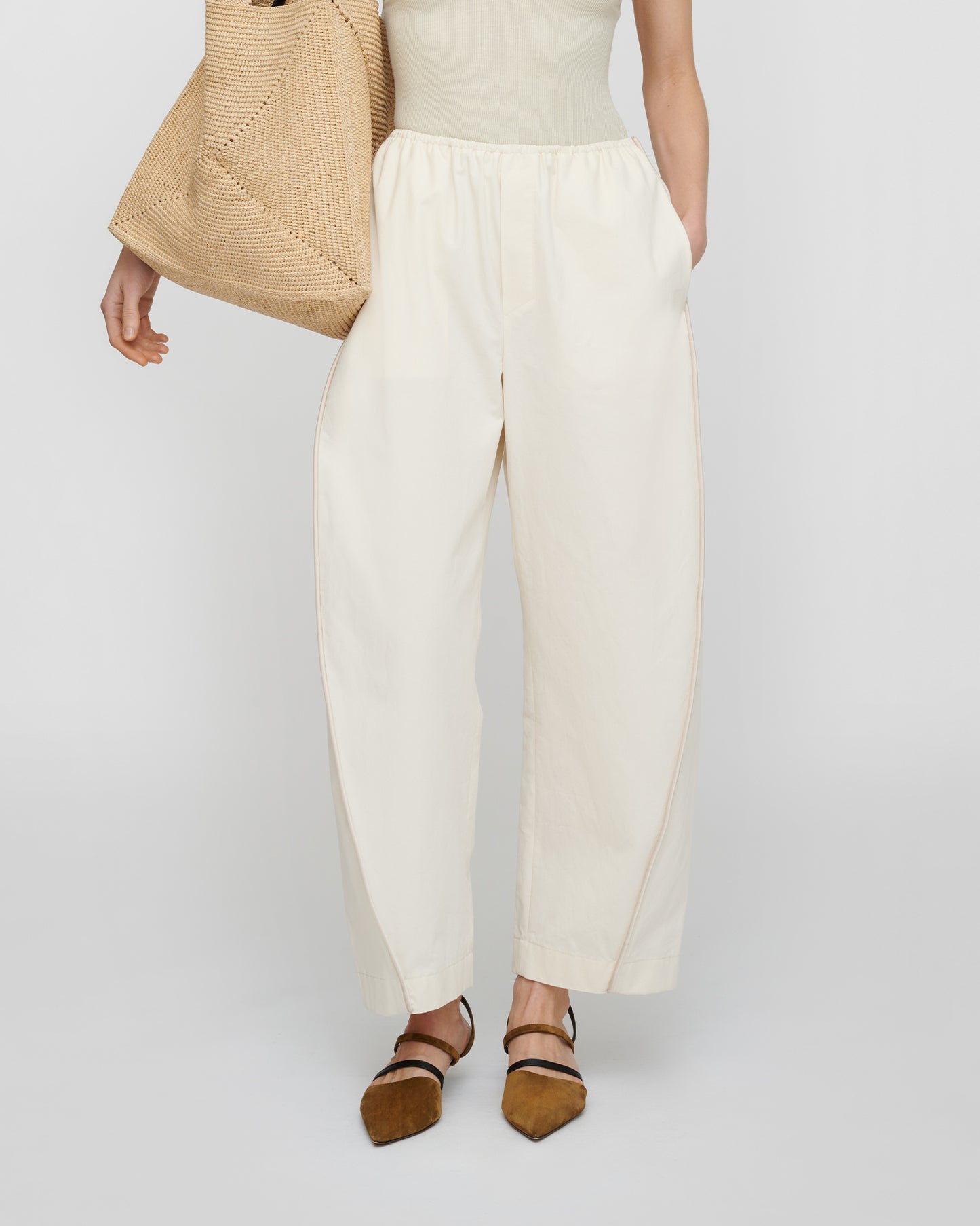Oriana - Studio Cotton Pants - Creme
