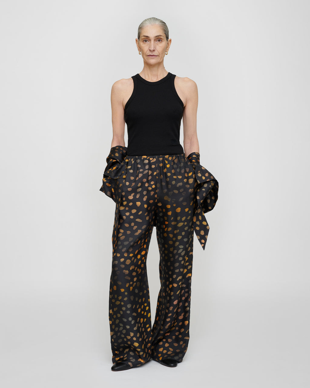 Arvenn - Twill Silk Pants - Moonlit Dots