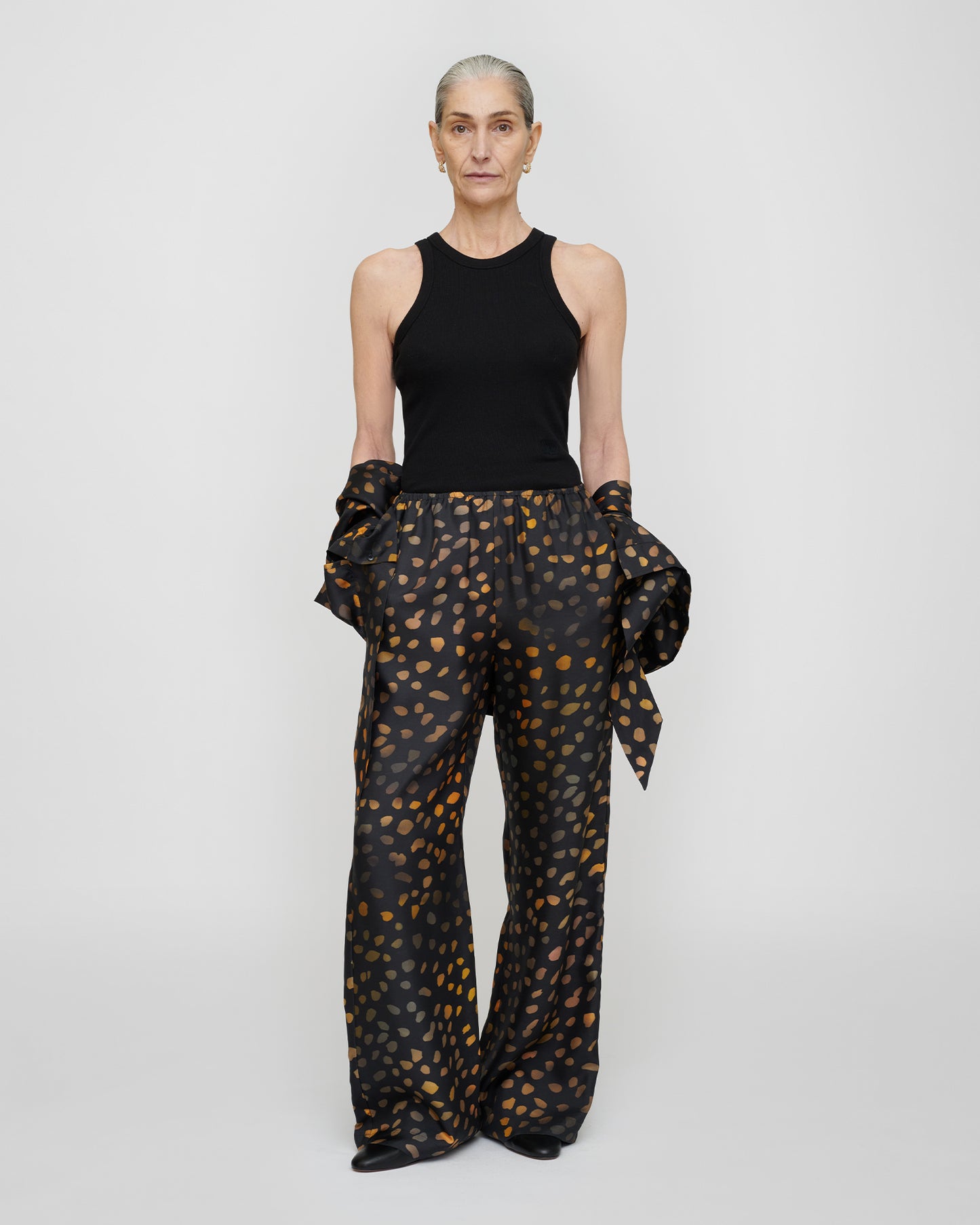 Arvenn - Twill Silk Pants - Moonlit Dots