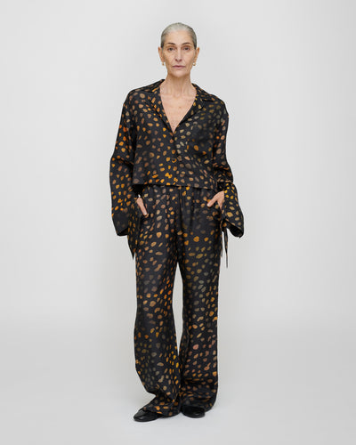 Arvenn - Twill Silk Pants - Moonlit Dots