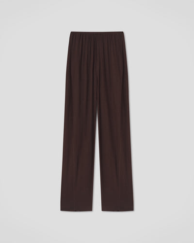 Zoela - Fluid Rib Pants - Dark Brown