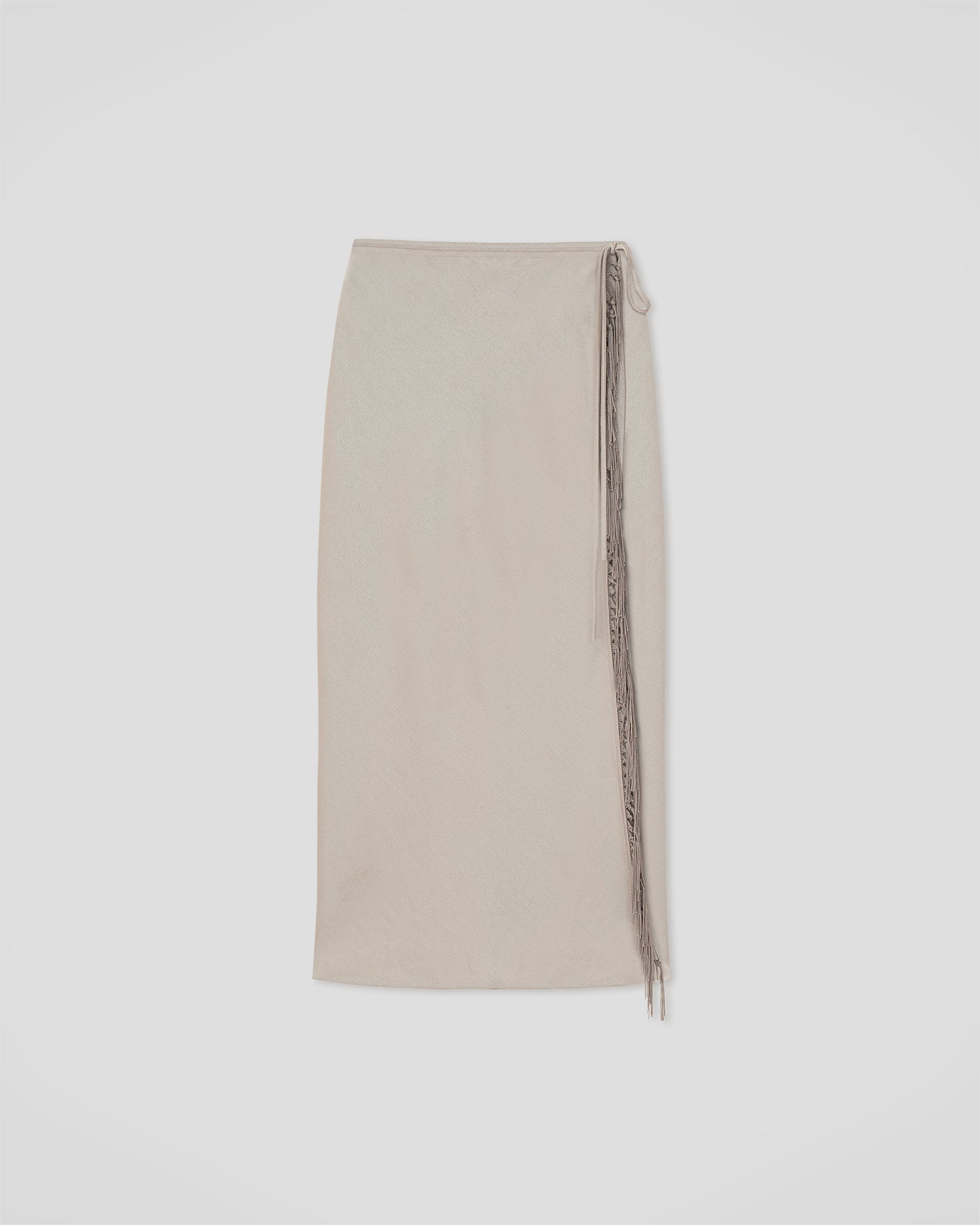 Gargi - Crisp Satin Skirt - Silver