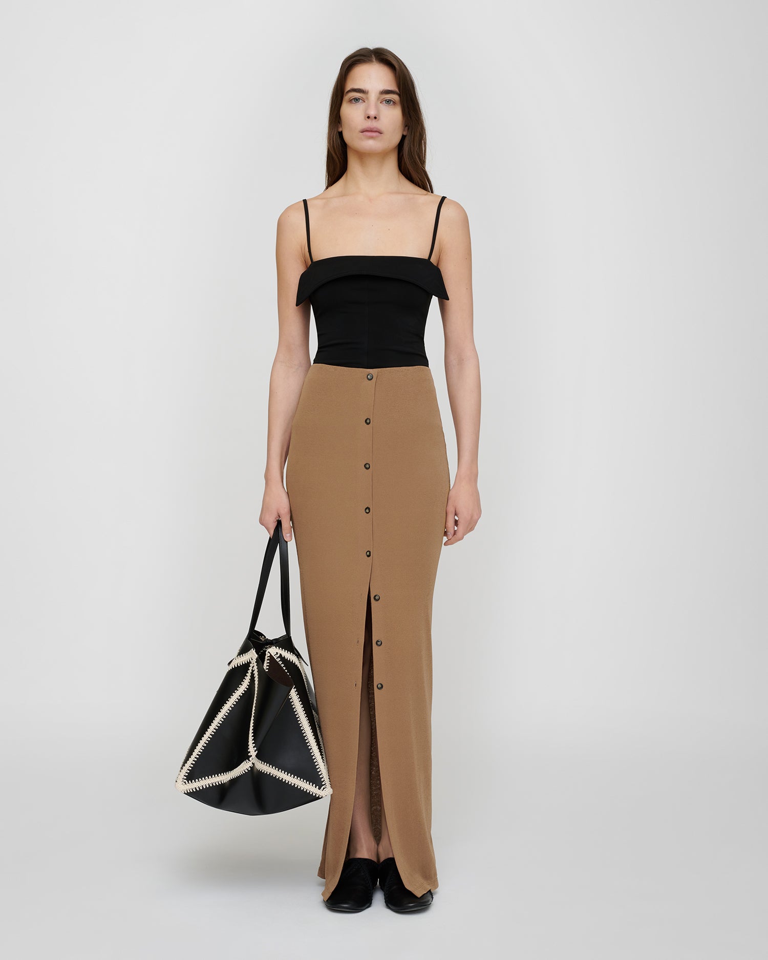 Mahika - Mesh Jersey Skirt - Light Mocha