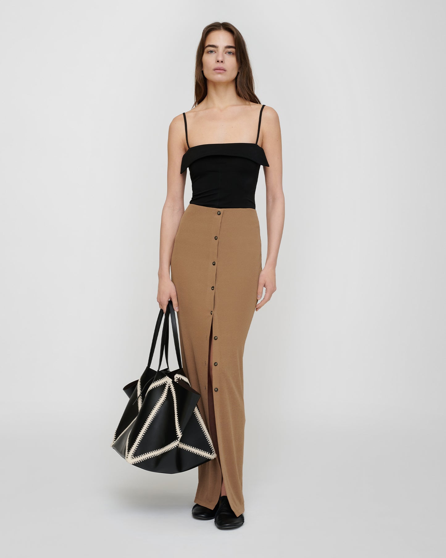 Mahika - Mesh Jersey Skirt - Light Mocha