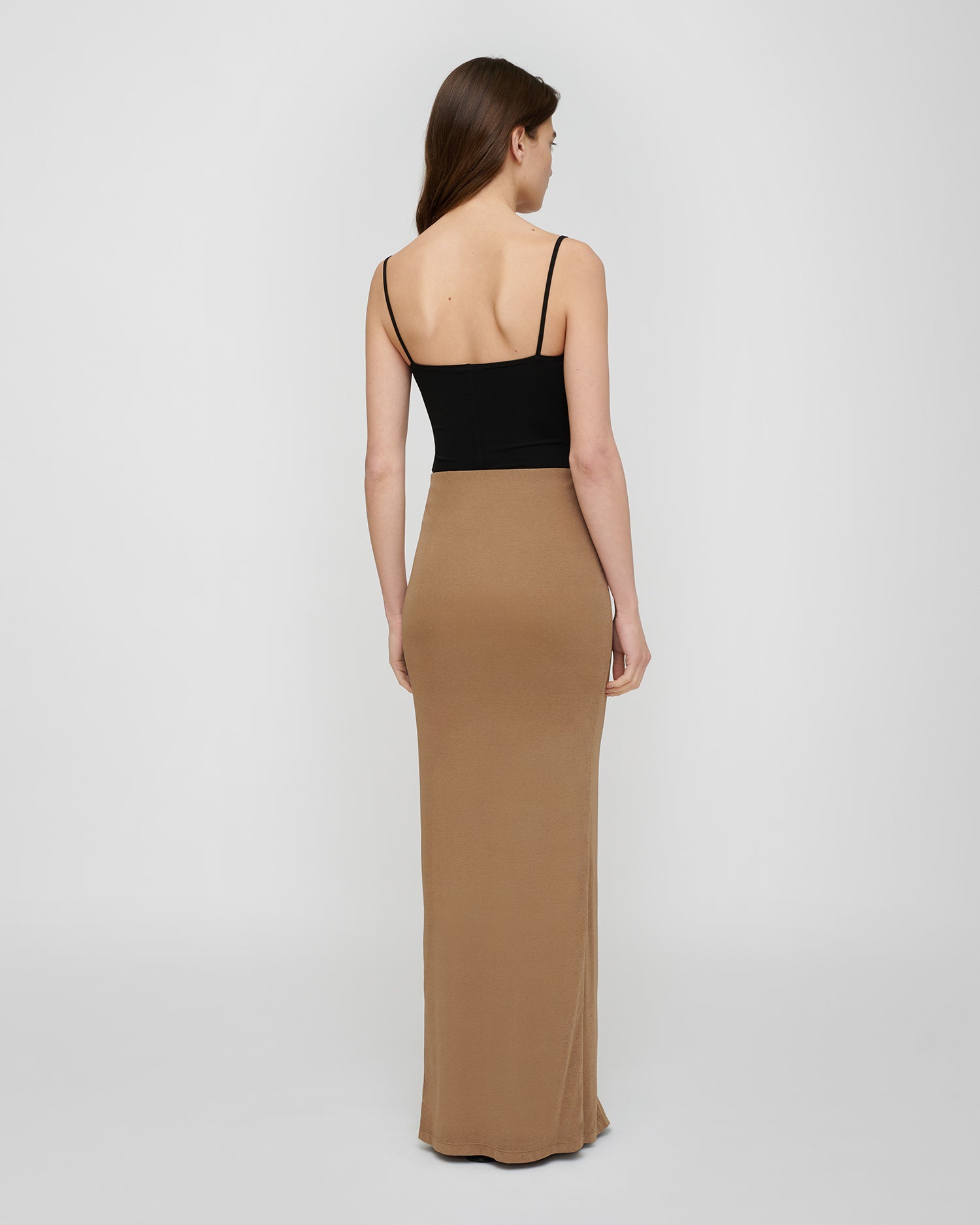 Mahika - Mesh Jersey Skirt - Light Mocha