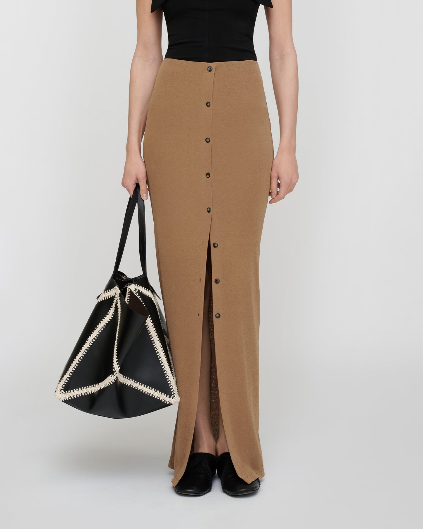 Mahika - Mesh Jersey Skirt - Light Mocha