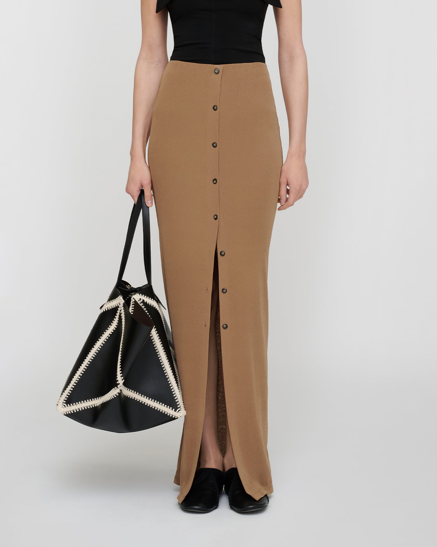 Mahika - Mesh Jersey Skirt - Light Mocha