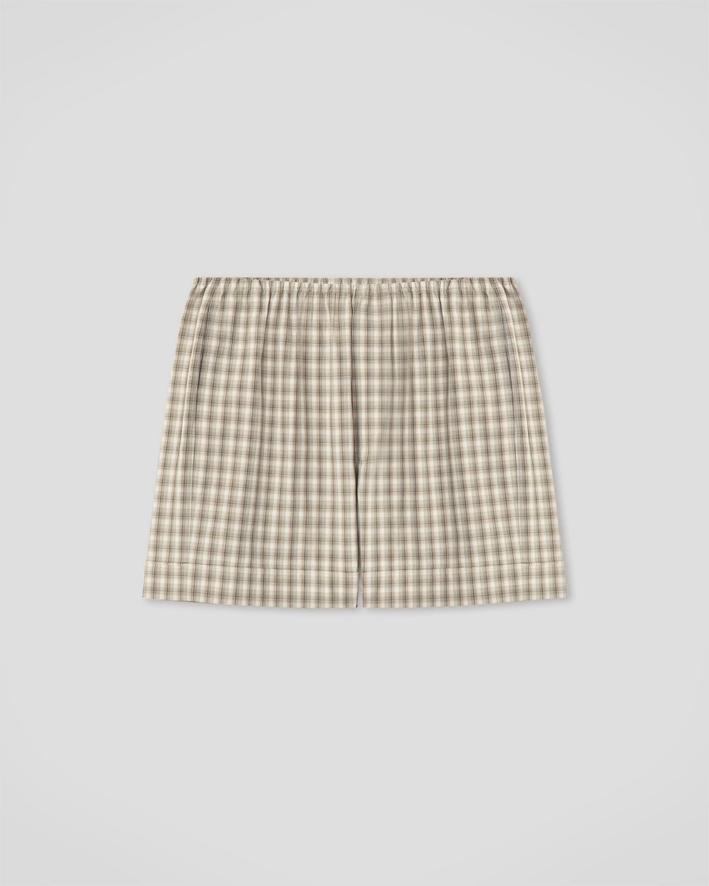 Hira - Checked Shirting Shorts - Creme/Grey