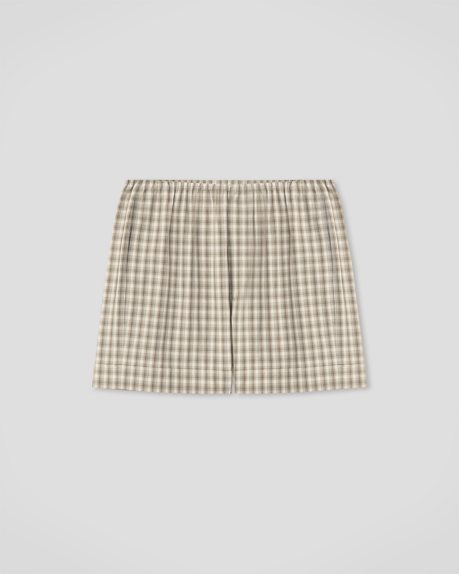 Hira - Checked Shirting Shorts - Creme/Grey