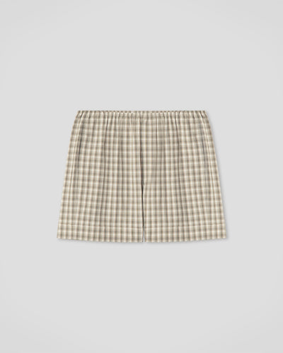 Hira - Checked Shirting Shorts - Creme/Grey
