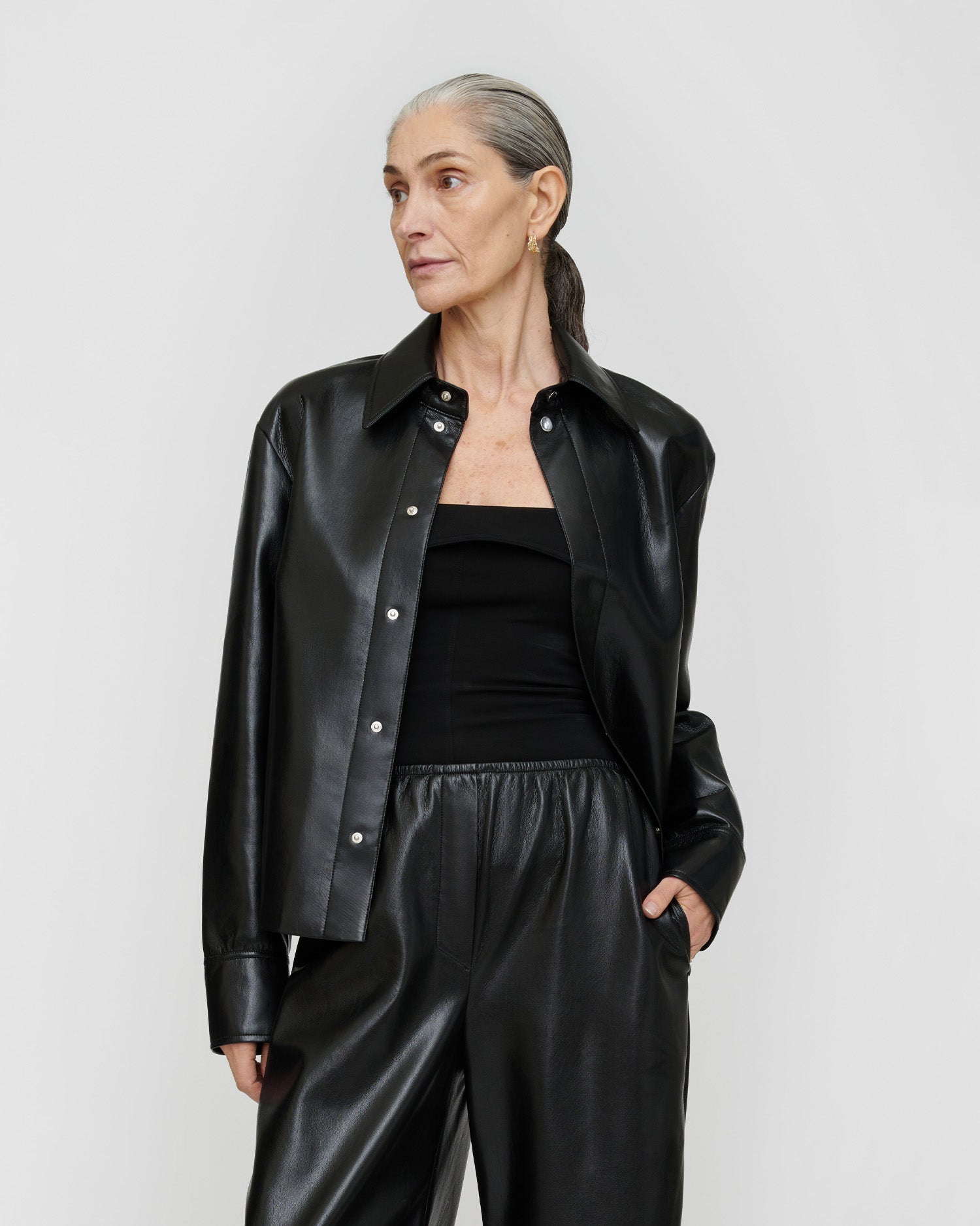 Izna - Okobor ™ shirt jacket - Black – Nanushka