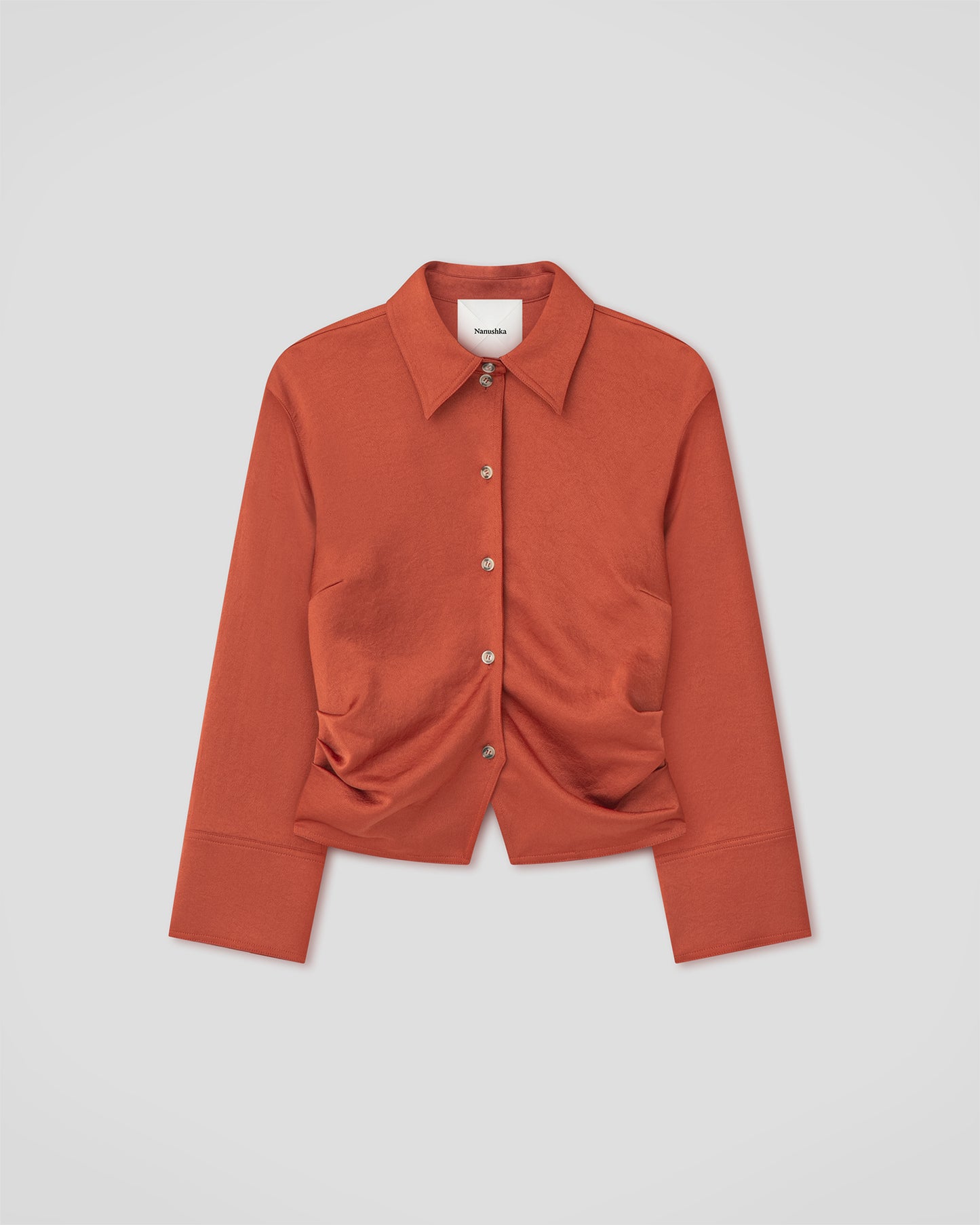 Estrid - Crisp Satin Shirt - Rouge