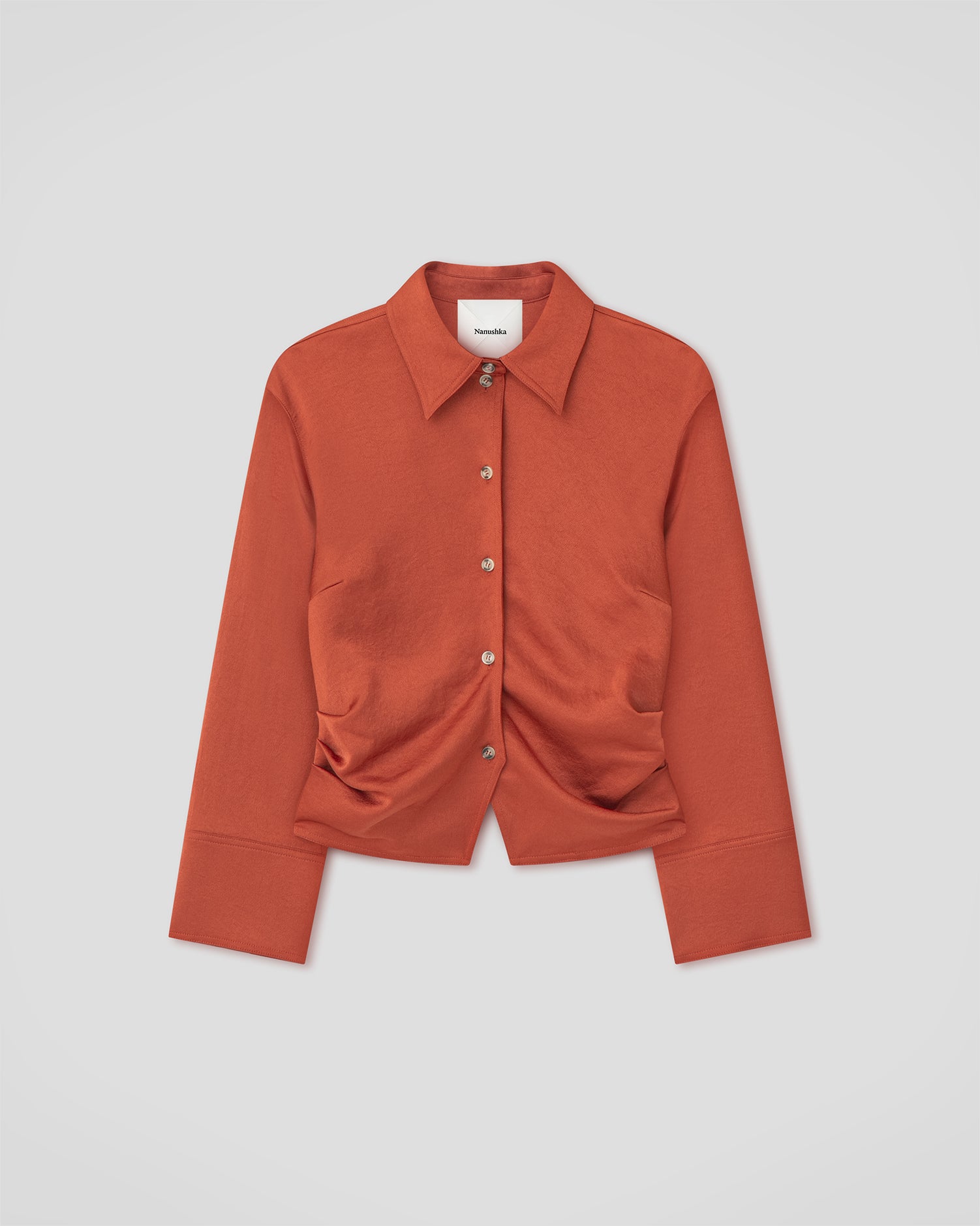Estrid - Crisp Satin Shirt - Rouge