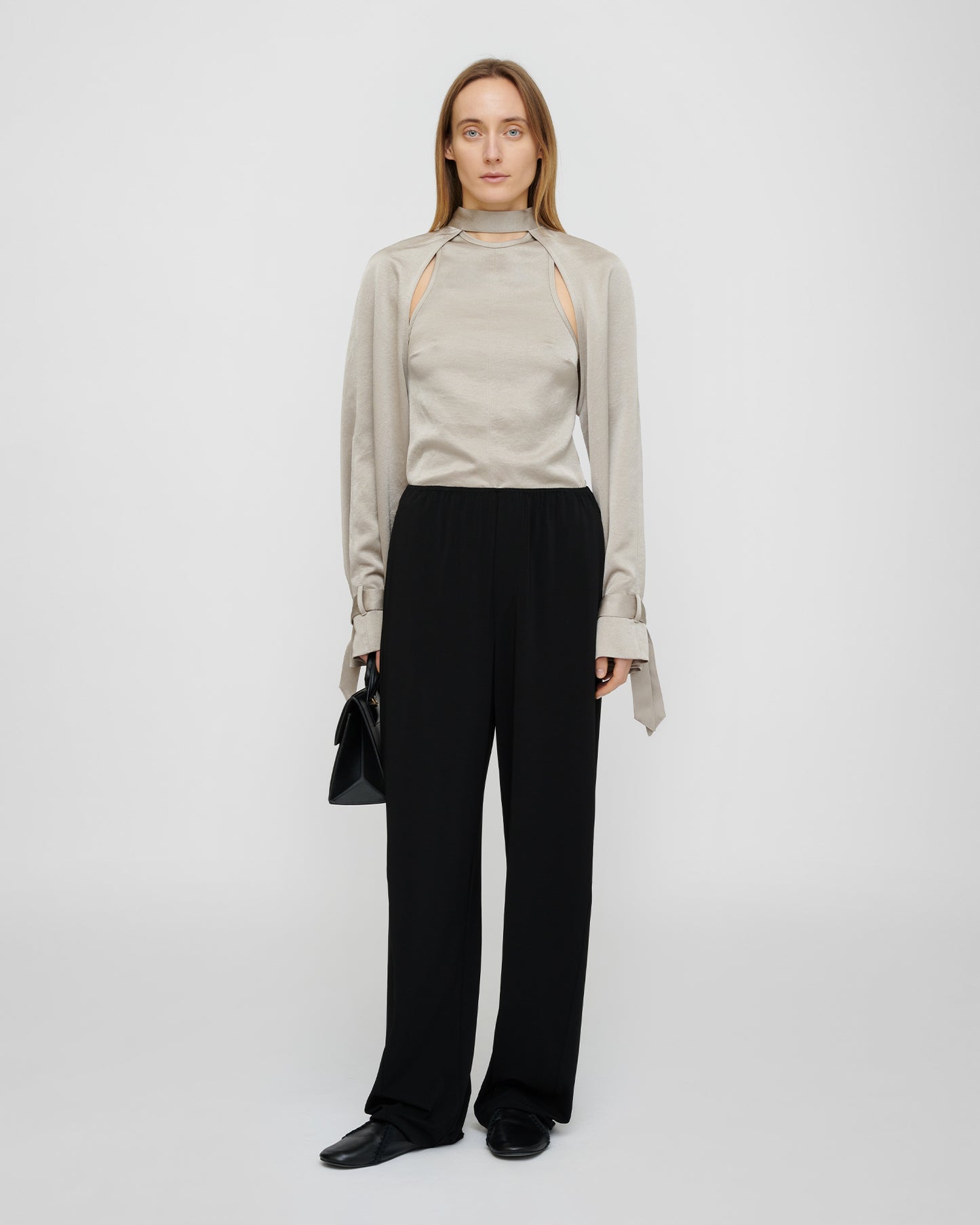 Veta - Crisp Satin Tank - Silver