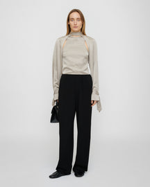 Veta - Crisp Satin Tank - Silver