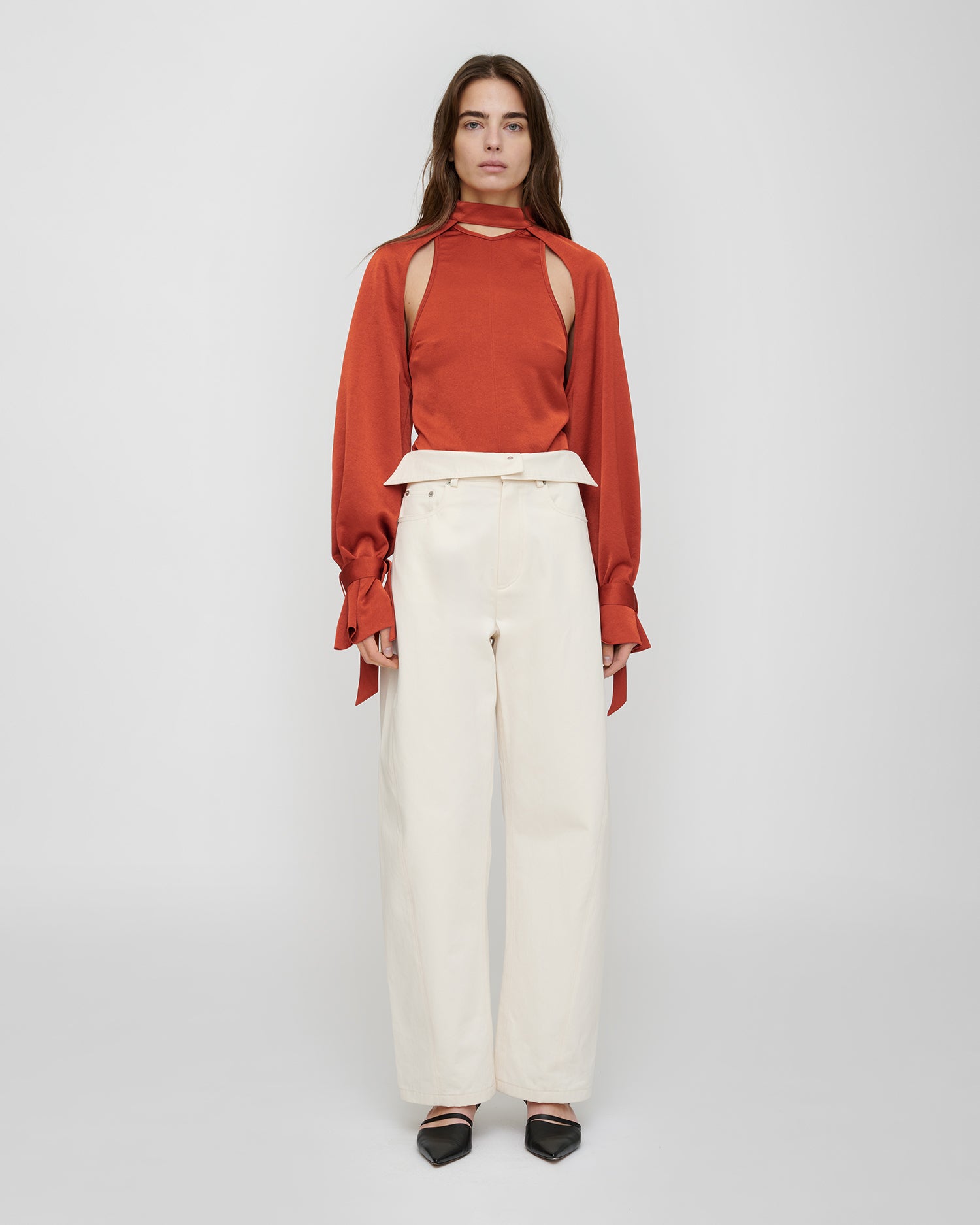 Veta - Crisp Satin Tank - Rouge