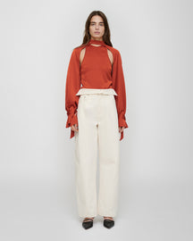 Veta - Crisp Satin Tank - Rouge