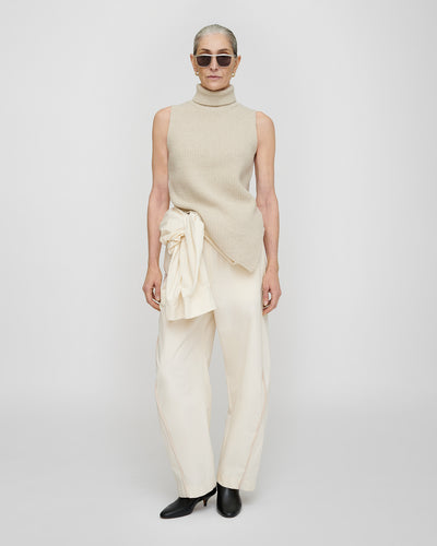 Fennec - Wool Cotton Rib Knit - Creme