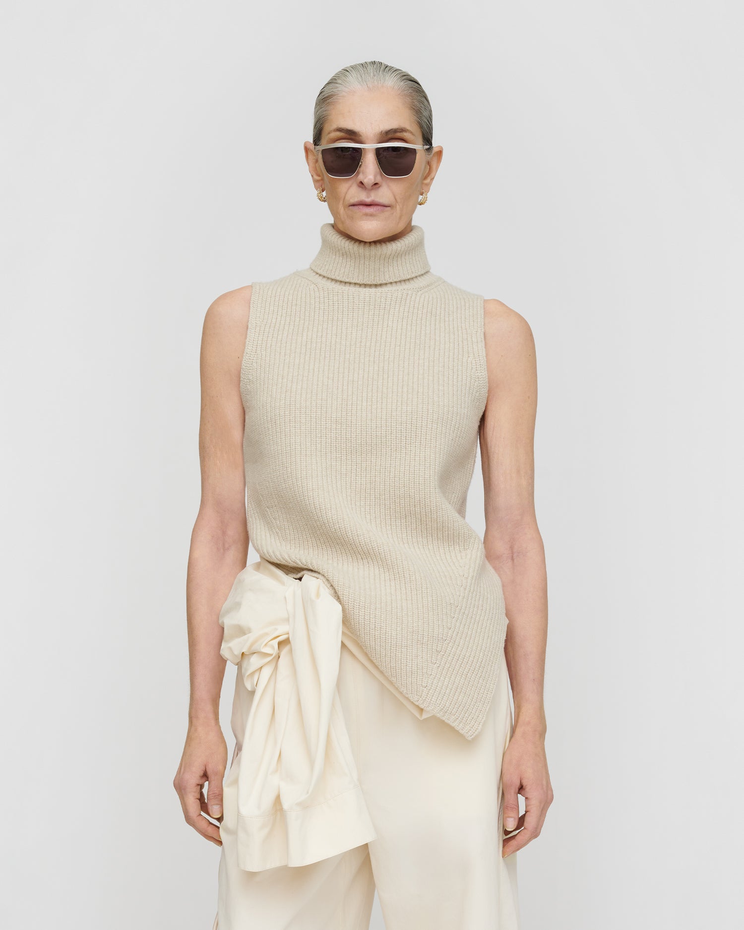 Fennec - Wool Cotton Rib Knit - Creme