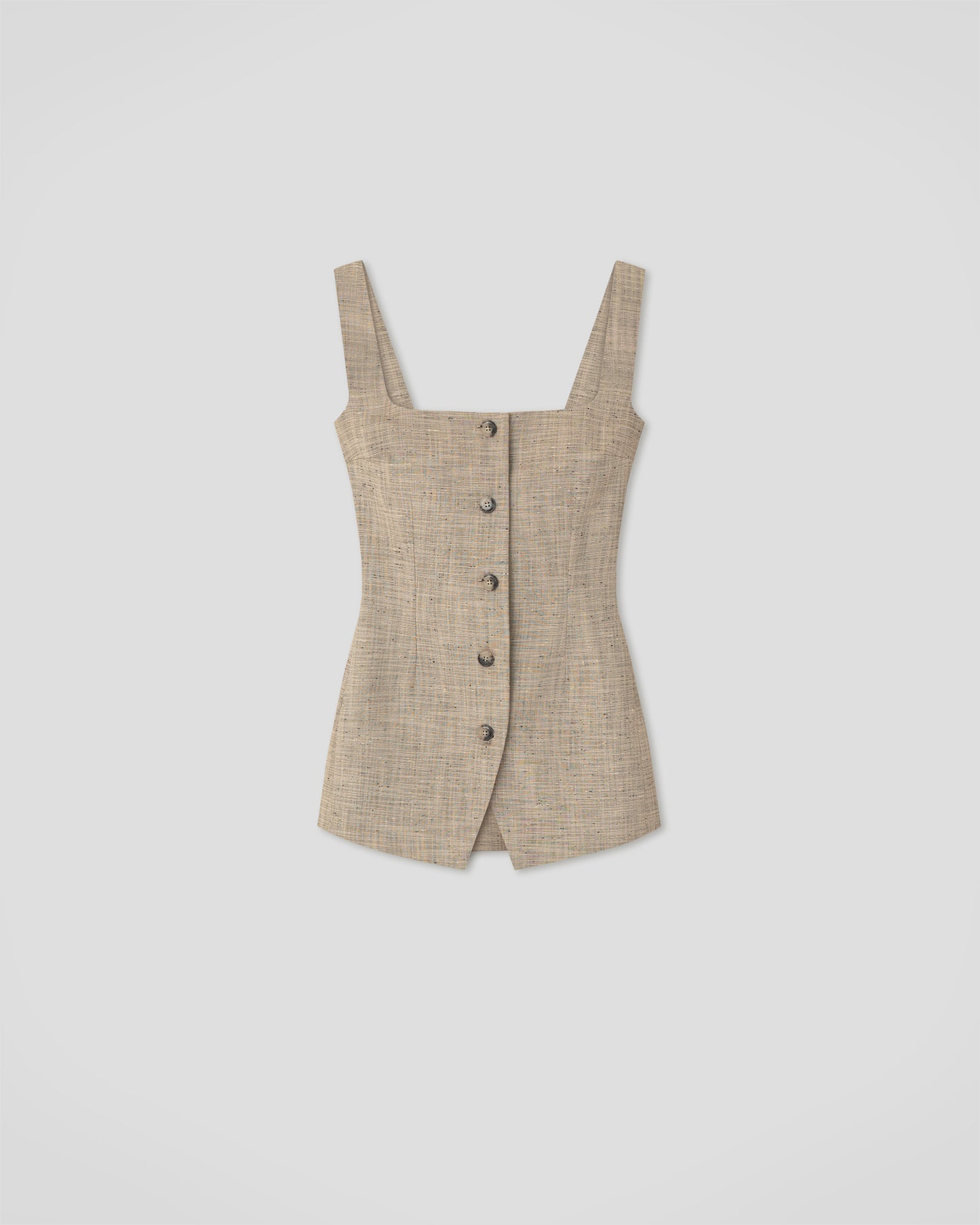 Akua - Slub Tailoring Vest - Beige/Black