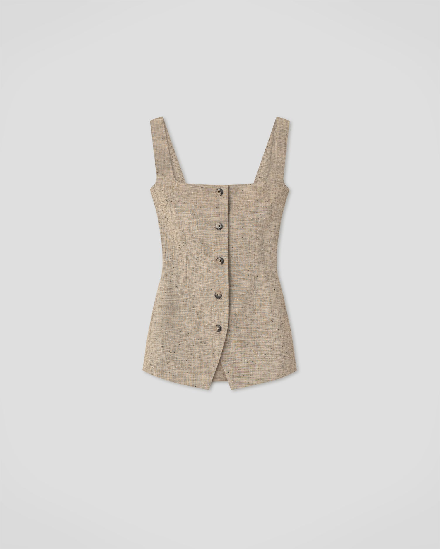 Akua - Slub Tailoring Vest - Beige/Black