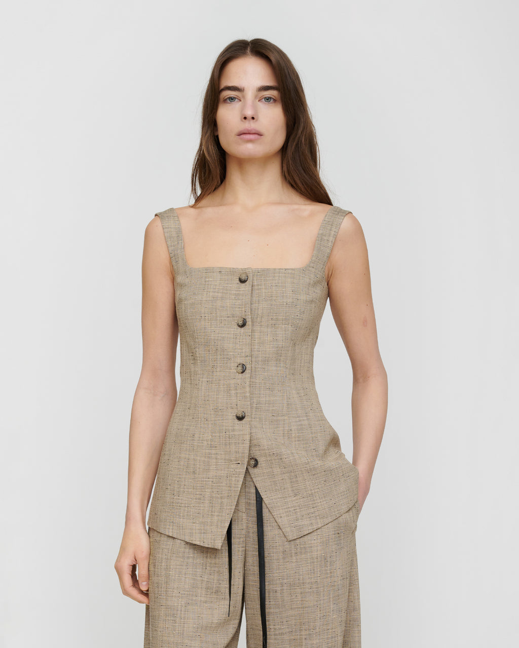 Akua - Vest - Beige/Black