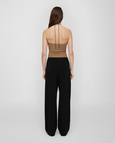 Shila - Mesh Jersey Top - Light Mocha