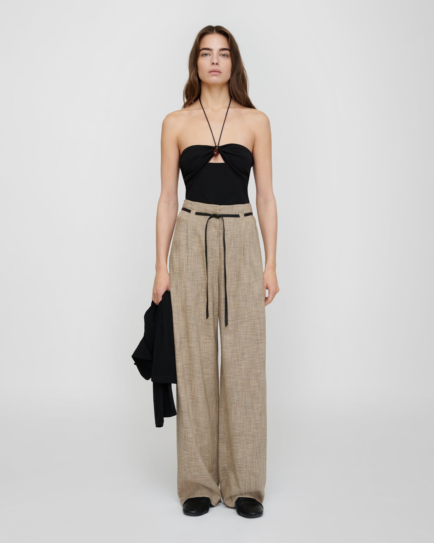 Shila - Mesh Jersey Top - Black