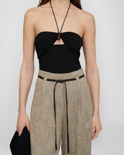 Shila - Mesh Jersey Top - Black